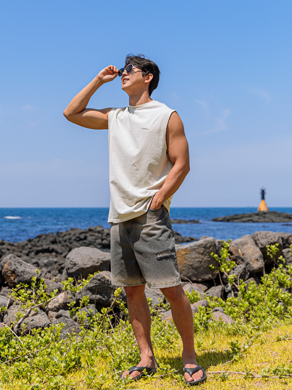 (3XL-6XL)<br>그라디언트 顔料 袖なし