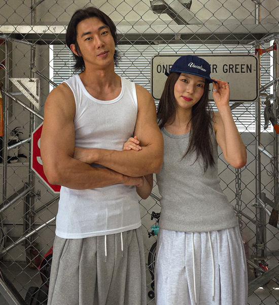 (M-5XL)<br>뉴 リブ袖なしシャツ