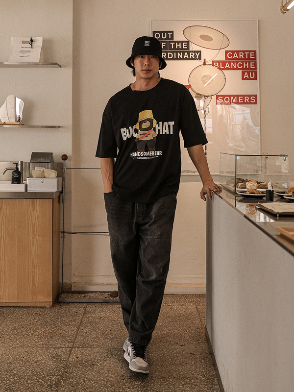 (L-5XL)<BR>버킷베어 半そでティー