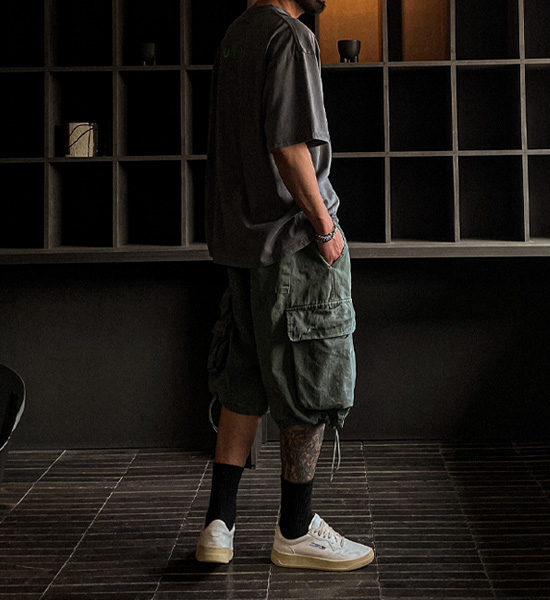 (XL-6XL)<BR>라고닌 顔料 バミューダ ハーフパン