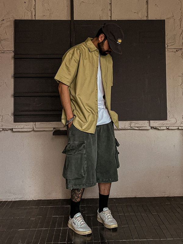 (XL-6XL)<BR>라고닌 顔料 バミューダ ハーフパン