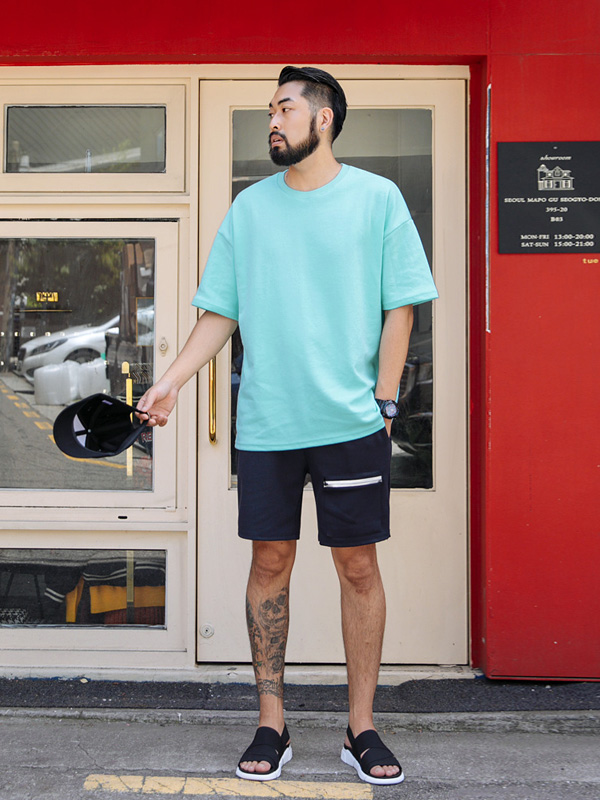 (L-5XL)<br>꼭필요해 半そでティー<br><font color="#fb5ec9"><B>[1+1]</B></font>