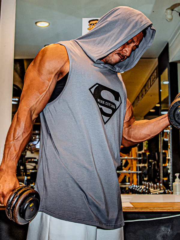 (L-5XL)<br>카비토 슈퍼맨 후드나시<br><font color="#072c81"><B>[ W.DNA ]</B></font>