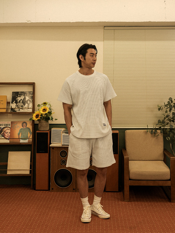 (XL-6XL)<br>바라우타 ワッフル半袖Tシャツ SET002-T