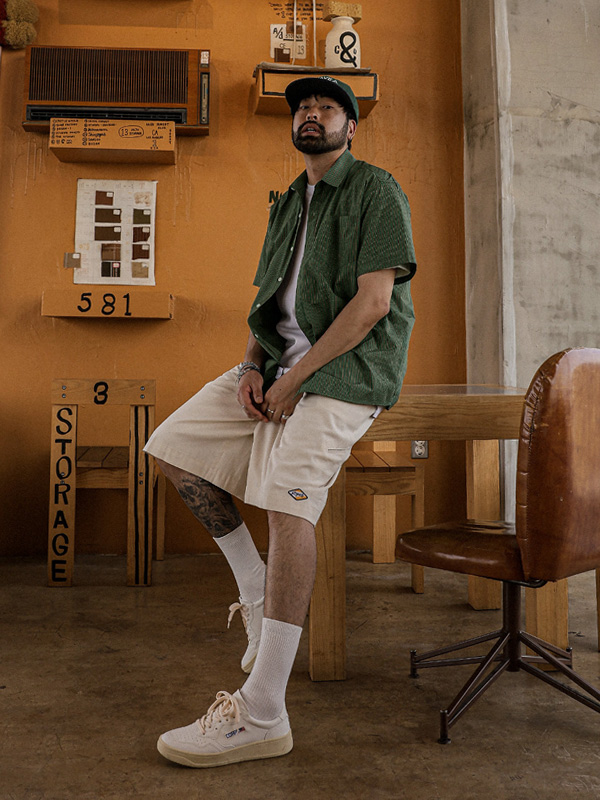 (L-5XL)<br>루피아나 チェック半袖シャツ N007