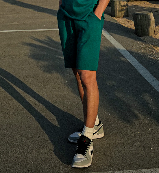 (L-5XL)<BR>올디핏 バンディング半ズボン