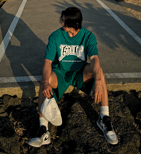 (L-5XL)<BR>포토코미 半そでティー