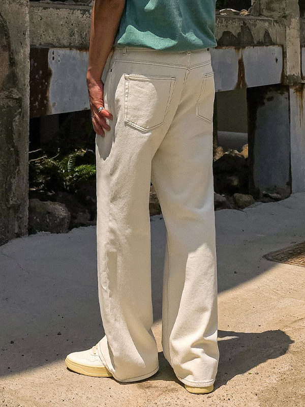 (S-5XL)<BR>하멜린 セミワイドフィット 綿パンツ D586