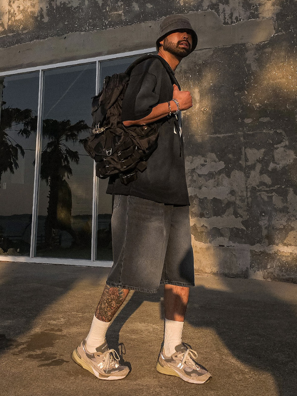 (XL-6XL)<br>크루노프 バミューダ デニムバンディングショートパンツ 40