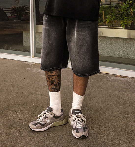 (XL-6XL)<br>크루노프 バミューダ デニムバンディングショートパンツ 40