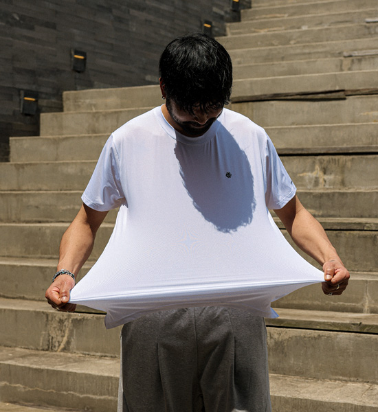 (L-6XL)<br>판타노즈 機能性 メッシュ半袖Tシャツ T028<br><font color="#072c81"><B>[ W.DNA ]</B></font>