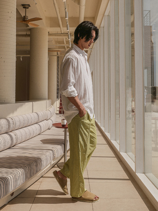 (L-5XL)<br>피아자노 リネンのシャツ N006