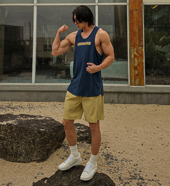 (L-5XL)<BR>맥피크 モーダル 헬스나시 T030 <br><font color="#072c81"><B>[ W.DNA ]</B></font>