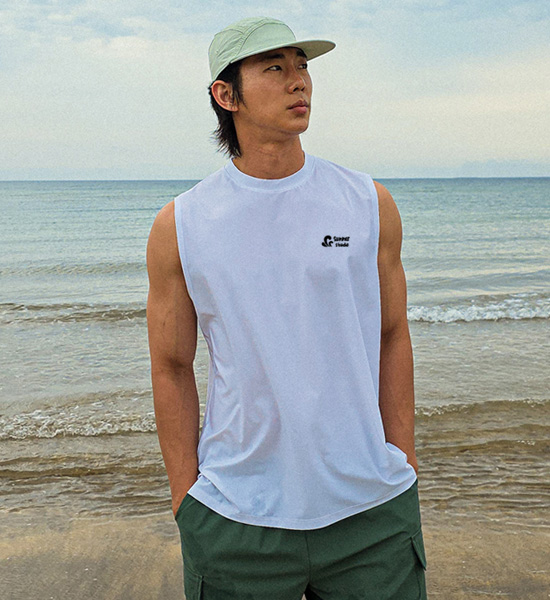 (L-5XL)<BR>서퍼클럽 ラッシュガード袖なしシャツ T035