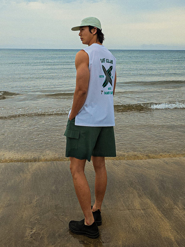 (L-5XL)<BR>서퍼클럽 ラッシュガード袖なしシャツ T035