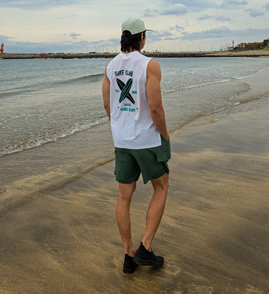 (L-5XL)<BR>서퍼클럽 ラッシュガード袖なしシャツ T035