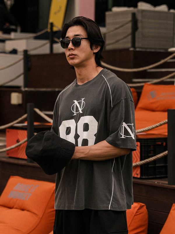 (XL-6XL)<br>아라로스 顔料 半袖のラグビーシャツ T039