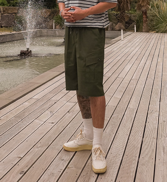 (L-5XL)<BR>마치티니 6부 カーゴバンディングショートパンツ