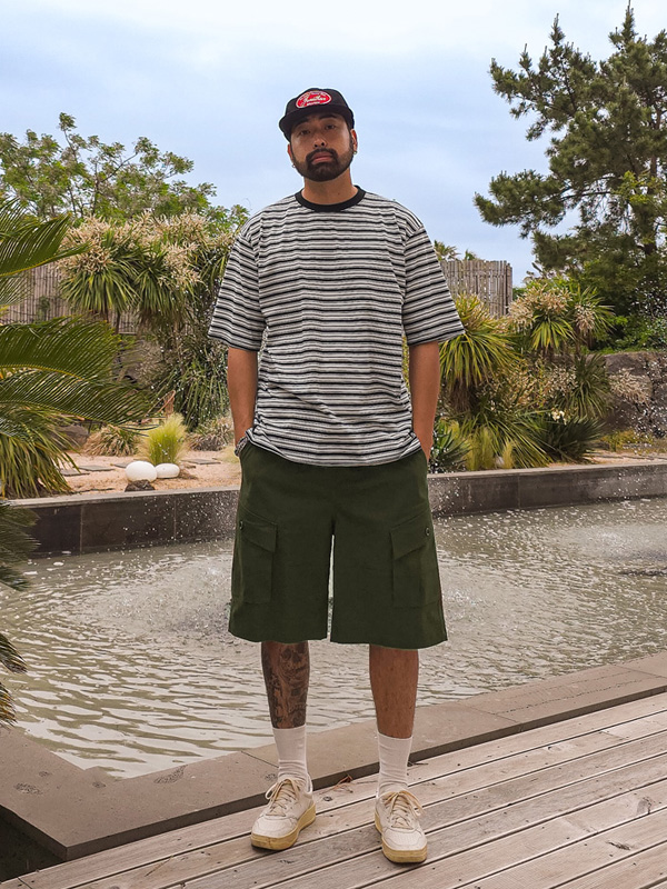 (L-5XL)<BR>마치티니 6부 カーゴバンディングショートパンツ