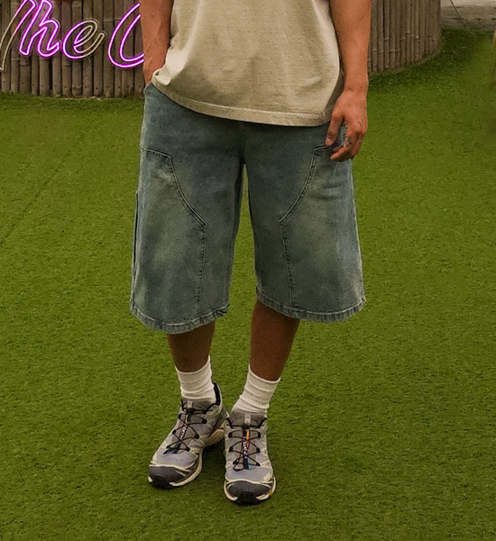 (M-4XL)<BR>아바칸 バミューダ デニムバンディングショートパンツ 692