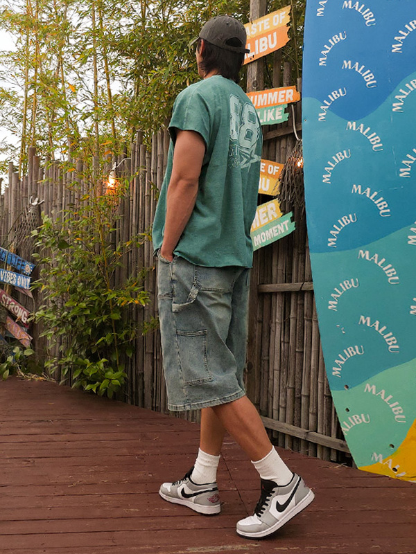 (M-4XL)<BR>아바칸 バミューダ デニムバンディングショートパンツ 692