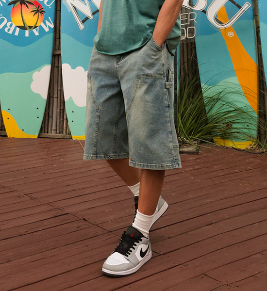 (M-4XL)<BR>아바칸 バミューダ デニムバンディングショートパンツ 692