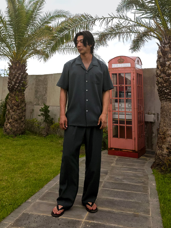 (XL-6XL)<BR>피온키 オープンカラー 半袖シャツ SET003-N