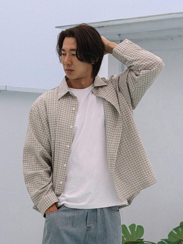 (XL-5XL)<BR>테임즈 チェック柄のシャツ