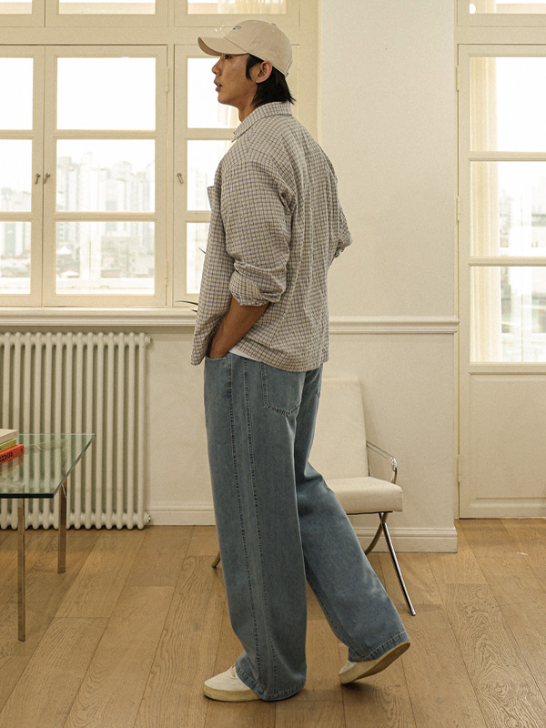 (XL-6XL)<BR>토르카만 セミワイドフィット デニムバンディングパンツ 9513