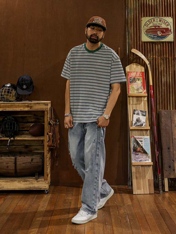 (XL-6XL)<br>브자니카 ストライプ 半そでティー 1677