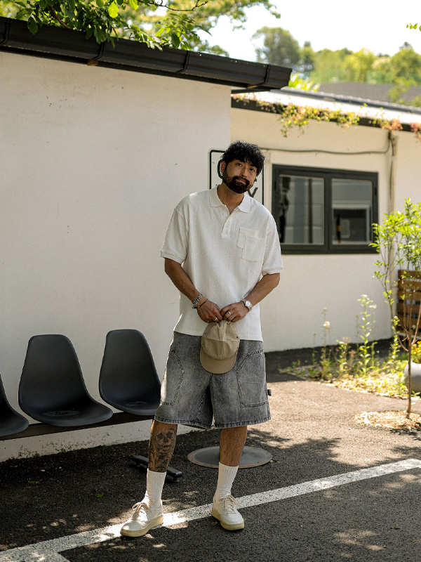 (L-6XL)<br>보르보르 デニムバンディングショートパンツ 40628