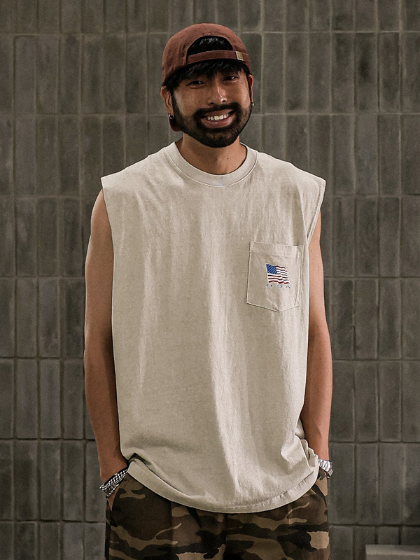 (XL-6XL)<BR>치르파노 顔料 袖なし