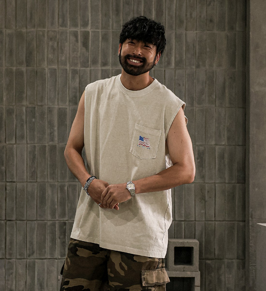 (XL-6XL)<BR>치르파노 顔料 袖なし