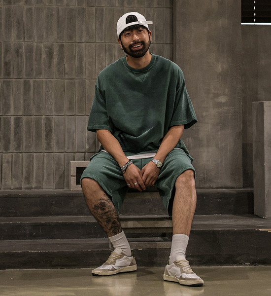 (XL-6XL)<BR>킹가로이 顔料 半そでティー+비스트로 顔料 カーゴバンディングショートパンツ