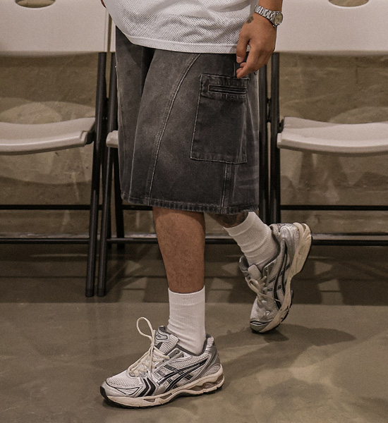 (XL-5XL)<BR>트리플턴 デニム バンディング半ズボン 8887