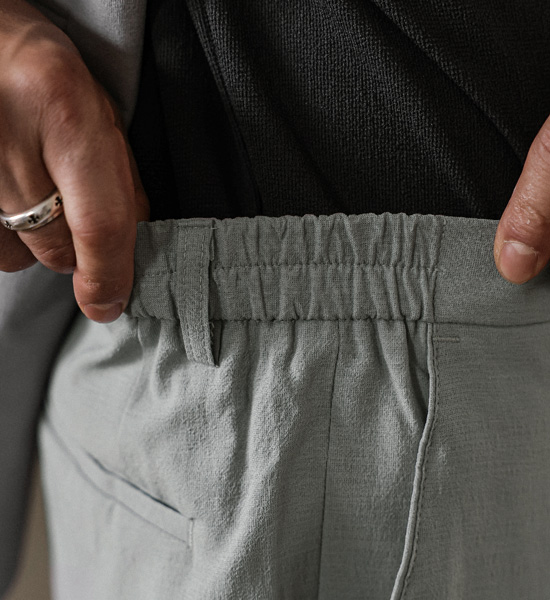 (M-4XL)<br>비스마야 スリムフィット 옆밴딩슬랙스