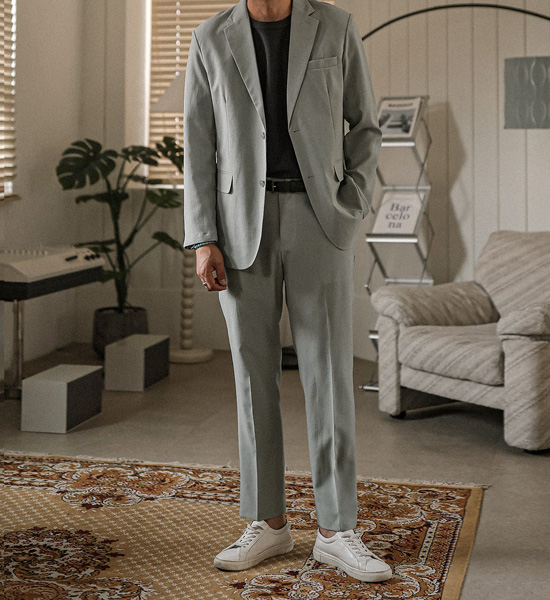 (M-4XL)<BR>알쿠르나 ジャケット+비스마야 スリムフィット 옆밴딩슬랙스