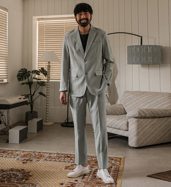 (M-4XL)<BR>알쿠르나 ジャケット+비스마야 スリムフィット 옆밴딩슬랙스