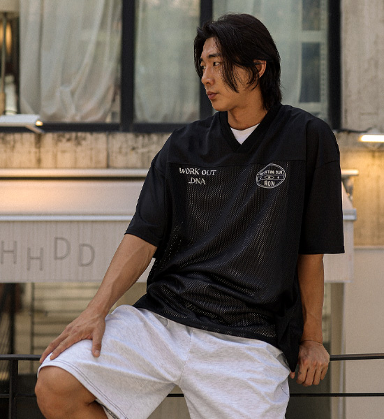 (XL-6XL)<BR>마다인 半袖のラグビーシャツ T041 <br><font color="#072c81"><B>[ W.DNA ]</B></font>