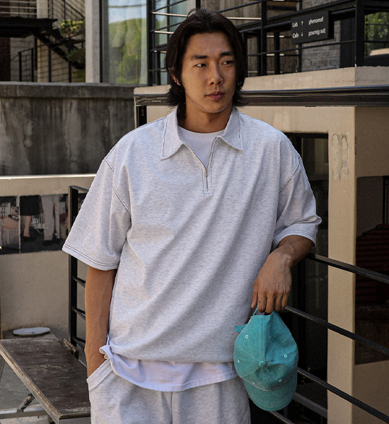 (2XL-5XL)<br>오이티 카라반팔티+마르틴키 バンディング半ズボン