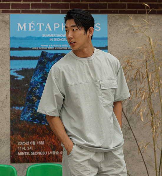 (L-4XL)<br>사우라슈 半そでティー+바빈치노 バンディング半ズボン