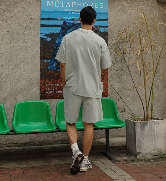 (L-4XL)<br>사우라슈 半そでティー+바빈치노 バンディング半ズボン