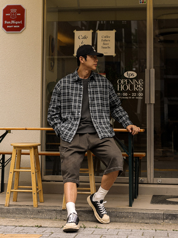 (XL-6XL)<BR>카파야탄 チェック柄のシャツ