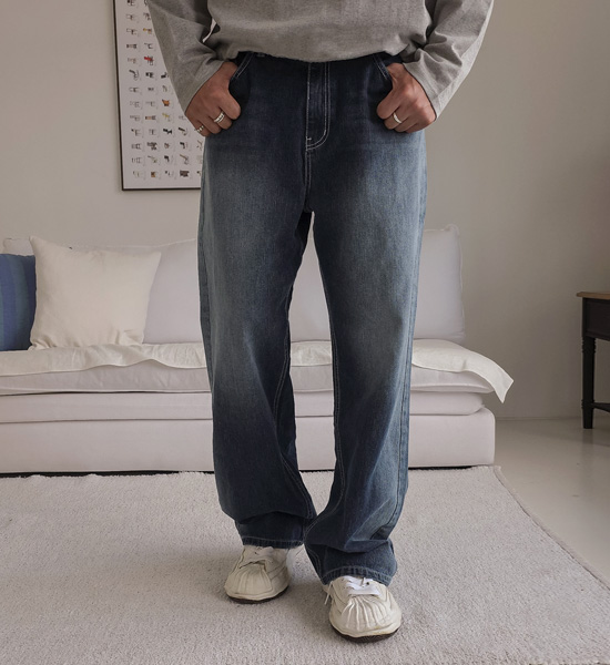 파포라스 セミワイドフィット デニムパンツ 654