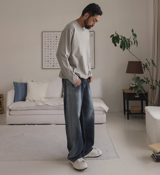 파포라스 セミワイドフィット デニムパンツ 654