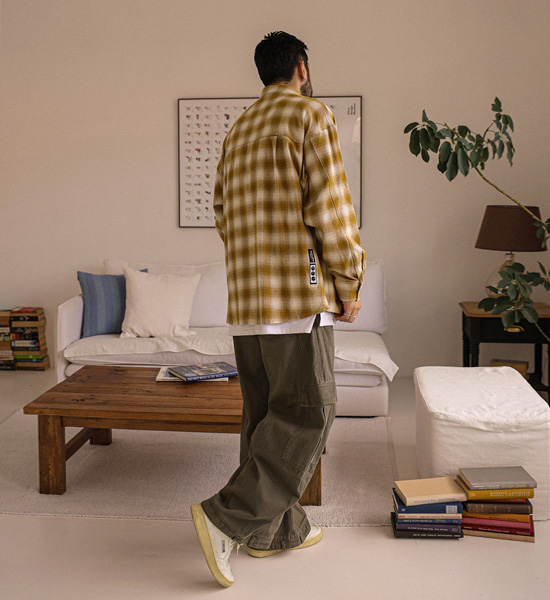 (XL-6XL)<BR>아라우 チェック柄のシャツ 2886