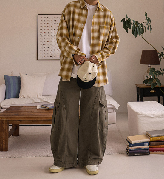 (XL-6XL)<BR>아라우 チェック柄のシャツ 2886