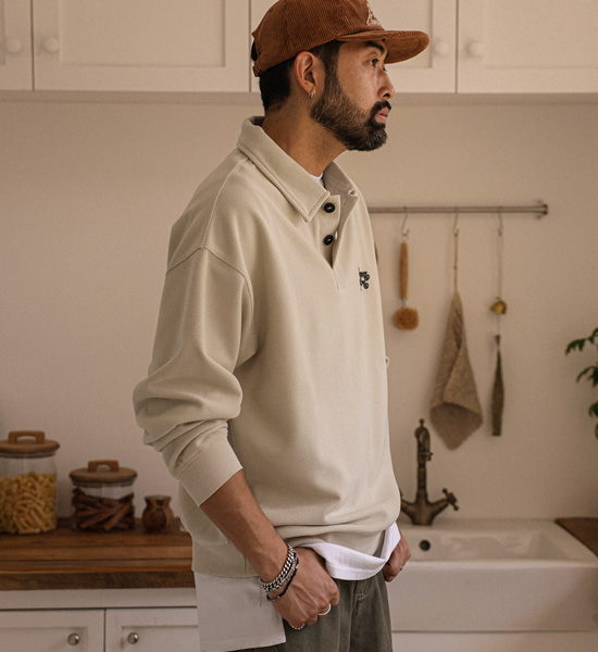 (M-6XL)<BR>바야즈 ワッフル カラーティー 3383