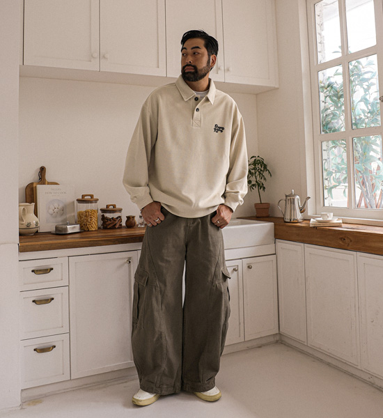 (M-6XL)<BR>바야즈 ワッフル カラーティー 3383