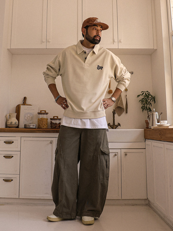 (M-6XL)<BR>바야즈 ワッフル カラーティー 3383